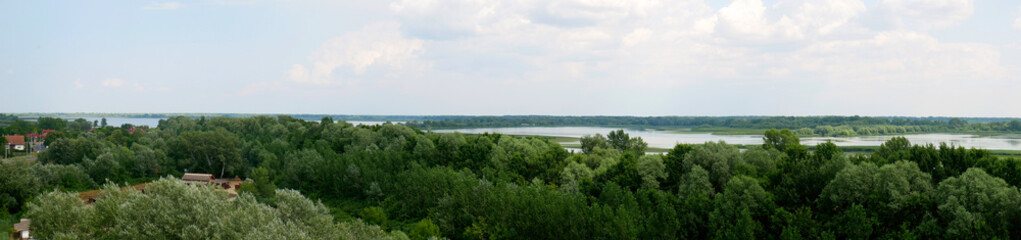 panorama national park lake and Tisza river