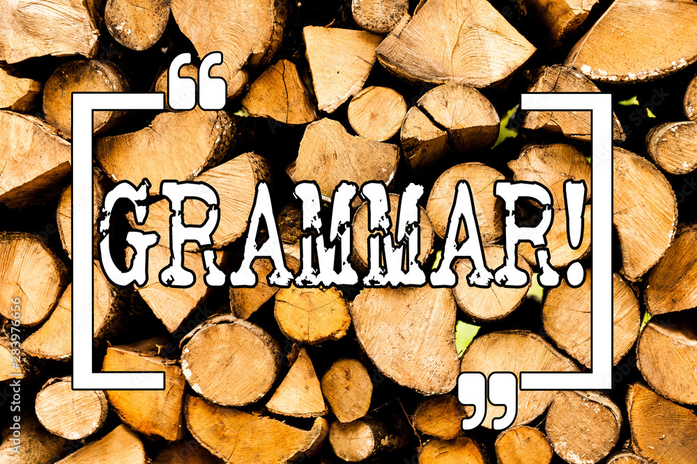 Poster conceptual hand writing showing grammar. concept meaning system and structure of a language writing 