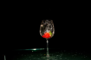 Strawberry splash water