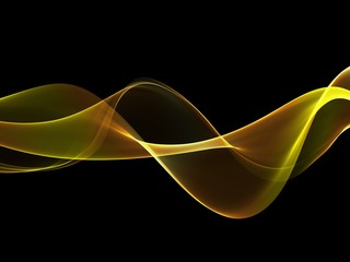 Abstract Golden waves dark background