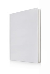 Blank white hard cover book, isolated on white background