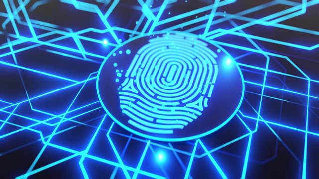 finger print concept. The latest technology of the access via the fingerprint scanner. scanning for secure access.