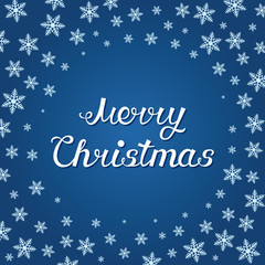 Obraz na płótnie Canvas Merry Christmas. Greeting card with the inscription and snowflakes.