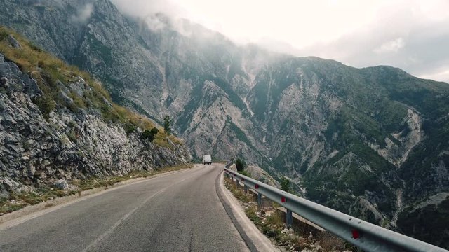 Llogara pass national road in Albania
