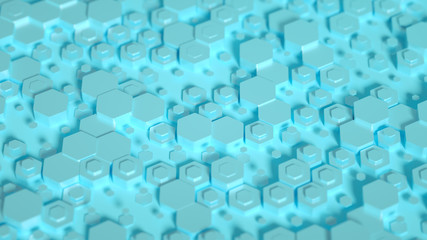 Geometry hexagon background. 3d illustration, 3d rendering.