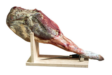 jamon on a wooden stand