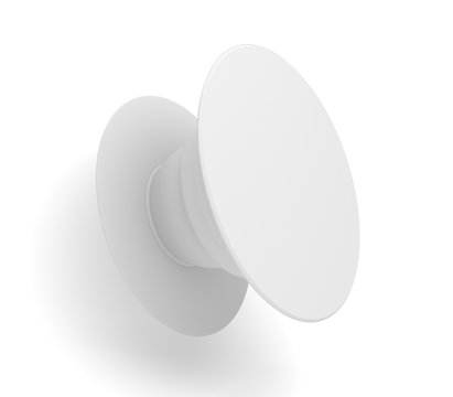 Blank smart phone pop socket stand and holder for branding. 3d illustration.