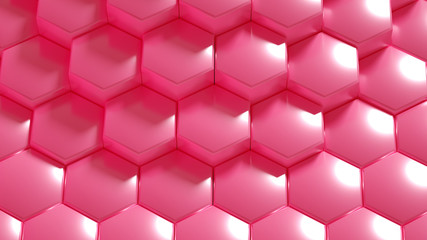 Geometry hexagon background. 3d illustration, 3d rendering.