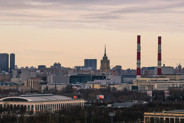 Obraz premium Top view of Moscow city skyline