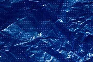 Blue Plastic Bag Closeup Macro