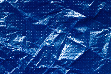 Blue Plastic Bag Closeup Macro