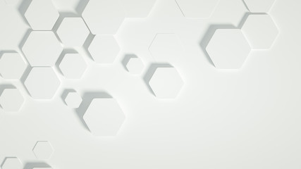Geometry hexagon background. 3d illustration, 3d rendering.