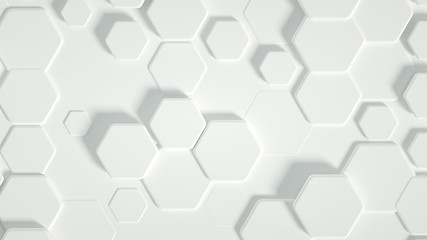 Geometry hexagon background. 3d illustration, 3d rendering.