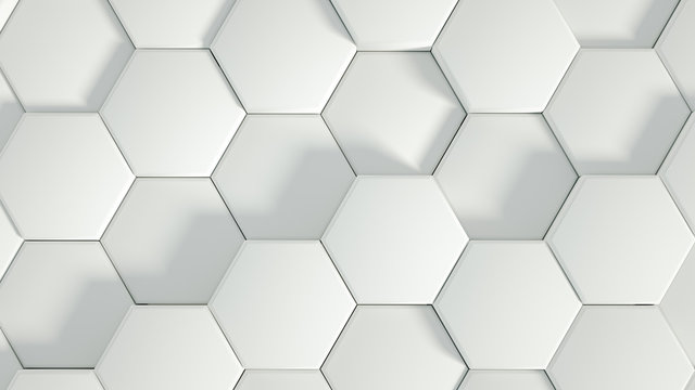Geometry hexagon background. 3d illustration, 3d rendering. © Pierell