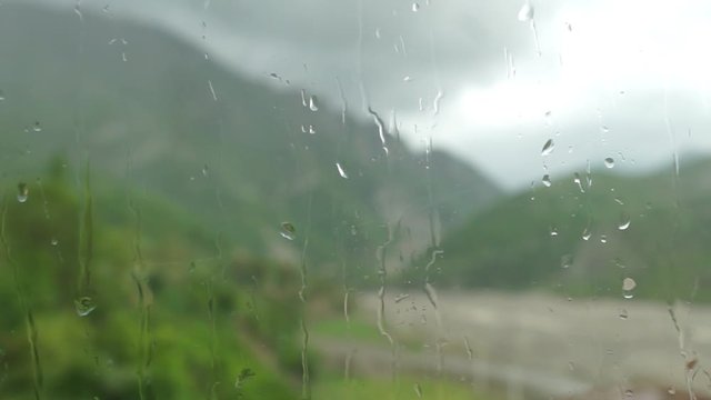 It rains in the village of Lahij in Azerbaijan