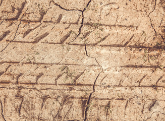 Footprint left in the sand.