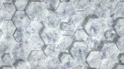 Geometry hexagon background. 3d illustration, 3d rendering.
