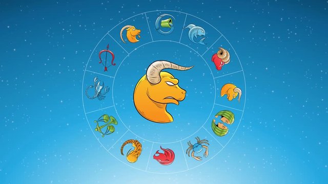 Animation of Cartoon Taurus Zodiac Sign