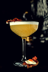 cocktail with frothy, whipped egg white