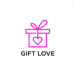 Gift Love Abstract logo Symbol Design Illustration