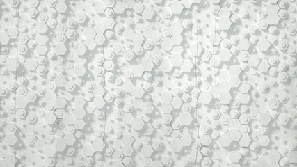 Geometry hexagon background. 3d illustration, 3d rendering.