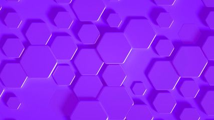 Geometry hexagon background. 3d illustration, 3d rendering.