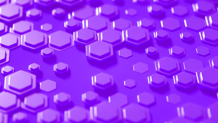 Geometry hexagon background. 3d illustration, 3d rendering.