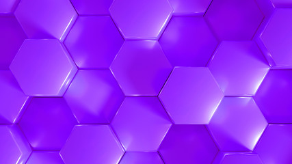 Geometry hexagon background. 3d illustration, 3d rendering.