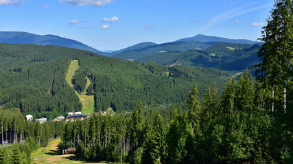 peak of hill Zbojnicka in Beskids,Czech republic