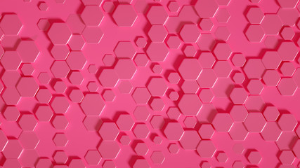 Geometry hexagon background. 3d illustration, 3d rendering.