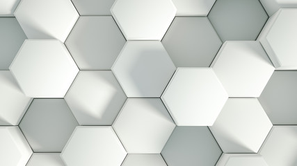 Geometry hexagon background. 3d illustration, 3d rendering. - obrazy, fototapety, plakaty