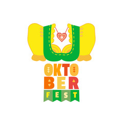 Oktoberfest hand drawn flat color vector lettering