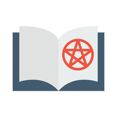 Color icon book with pentagram