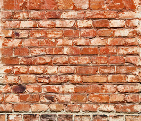 Texture of an old red  brick. vintage