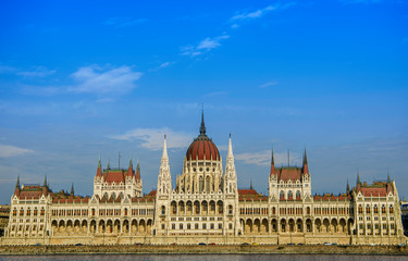 Fototapeta na wymiar Front view of the Hungarian Parliament building