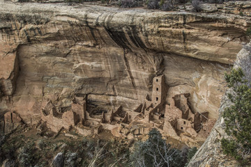 Old town in cave at Mesa Verde National Park