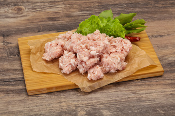 Homemade pork minced meat for cooking