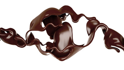 Splash of fluid. 3d illustration, 3d rendering.