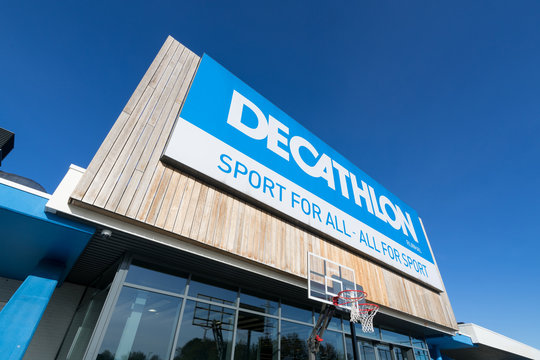 Aerial View of Decathlon. Sporting Goods Retailer. Almada, Portugal,  25.02.2021 Editorial Stock Photo - Image of blue, clothes: 211665273