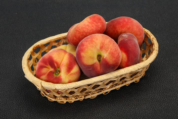 Sweet ripe tasty flat peach