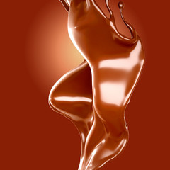 Splash of fluid. 3d illustration, 3d rendering.