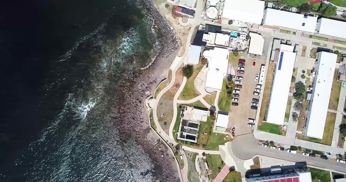 Aerial shot of Baja California shore, top view