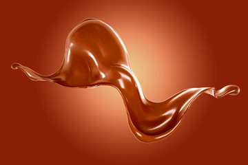 Splash of fluid. 3d illustration, 3d rendering.