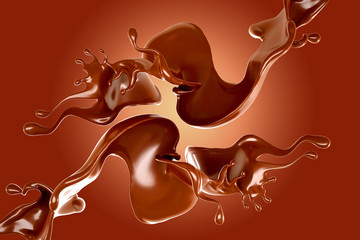 Splash of fluid. 3d illustration, 3d rendering.