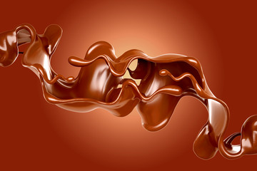 Splash of fluid. 3d illustration, 3d rendering.