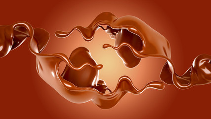 Splash of fluid. 3d illustration, 3d rendering.