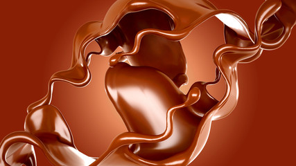 Splash of fluid. 3d illustration, 3d rendering.