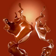 Splash of fluid. 3d illustration, 3d rendering.