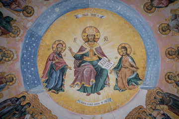 Naklejka premium Fresco fragments in the Bachkovo monastery 1