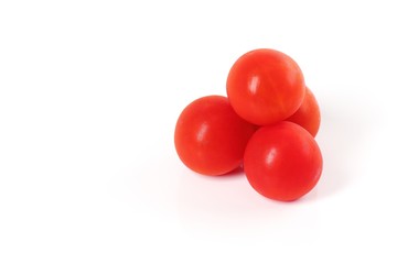 Tomatoes on white background
